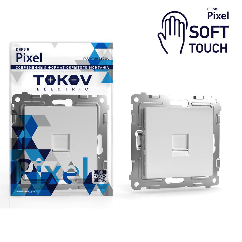 1909878.jpg Розетка компьютерная 1-м СП Pixel RJ45 кат.5E механизм айс TOKOV ELECTRIC TKE-PX-RC1-C34 — изображение 1