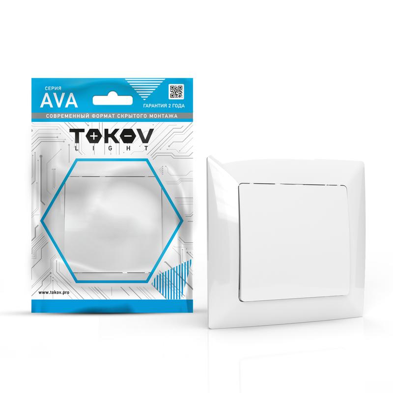 1909888.jpg Выключатель 1-кл. СП AVA 10А IP20 в сборе бел. TOKOV ELECTRIC TKL-AV-V1F-C01 — изображение 1