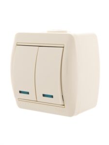 Выключатель 2-кл. ОП Nata 10А IP20 с подсветкой крем. LEZARD 710-0300-112 — изображение 4