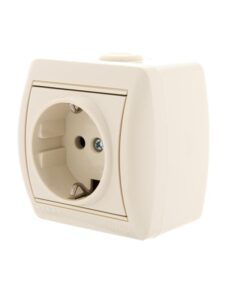Розетка 1-м ОП Nata 16А IP20 с заземл. керамика крем. LEZARD 710-0300-122 — изображение 4