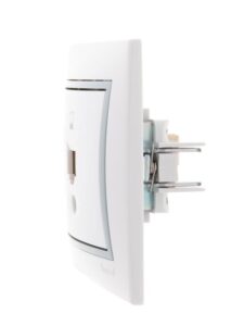 Розетка компьютерная 1-м СП Mira RJ45 бел./сер. LEZARD 701-0215-139 — изображение 2