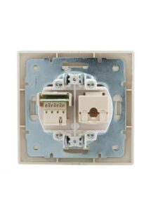 Розетка компьютерная + телефонная 2-м СП Mira RJ45 + RJ11 крем./крем.. LEZARD 701-0303-143 — изображение 2