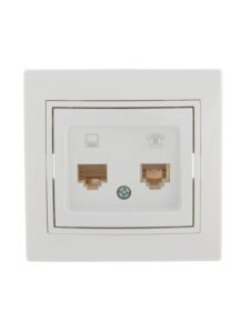 Розетка компьютерная + телефонная 2-м СП Mira RJ45 + RJ11 бел./бел. LEZARD 701-0202-143