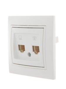 Розетка компьютерная + телефонная 2-м СП Mira RJ45 + RJ11 бел./бел. LEZARD 701-0202-143 — изображение 4