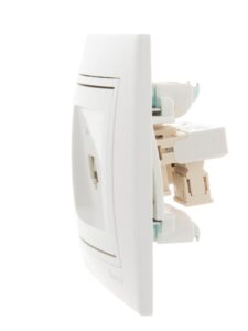 Розетка компьютерная + телефонная 2-м СП Mira RJ45 + RJ11 бел./бел. LEZARD 701-0202-143 — изображение 2