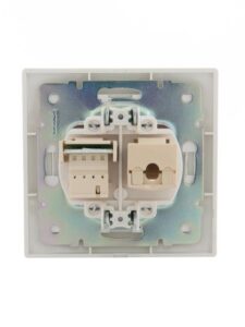 Розетка компьютерная + телефонная 2-м СП Mira RJ45 + RJ11 бел./бел. LEZARD 701-0202-143 — изображение 3