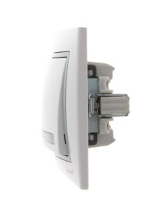 Выключатель 1-кл. СП Mira 10А IP20 с сер. вставкой бел. LEZARD 701-0215-100 — изображение 5