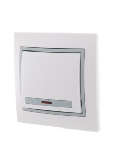 Выключатель 1-кл. СП Mira 10А IP20 с подсветкой с сер. вставкой бел. LEZARD 701-0215-111 — изображение 4