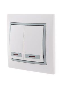 Выключатель 2-кл. СП Mira 10А IP20 с подсветкой с сер. вставкой бел. LEZARD 701-0215-112 — изображение 4