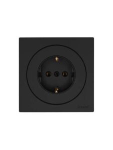 Розетка 1-м OSEN IP20 16А с заземл. ПБТ механизм черн. бархат LEZARD 743-4288-122B — изображение 2