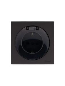 Розетка 1-м СП OSEN с заземл. с крышкой ПБТ механизм черн. бархат LEZARD 743-4288-123B — изображение 2