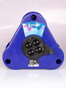 Удлинитель на треугольной катушке 4х30м без заземл. 16А IP44 3.5кВт ПВС 2х2.5 УКП КОСМОС YKTKsm30m-4g(2.5) — изображение 5