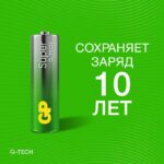 Элемент питания алкалиновый AA/LR6 1.5В Super Alkaline G-Tech 15AA21-2CRSBC2 20/160 (блист.2шт) GP 1223 — изображение 10
