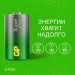Элемент питания алкалиновый D/LR20 1.5В Super Alkaline G-Tech 13AA21-2CRSBC2 20/160 (блист.2шт) GP 1225 — изображение 6