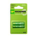 Аккумулятор AAA/HR03 RECHARGE 1.2В 400мА.ч 40AAAHCV-2CRSBC2 16/96 (блист.2шт) GP 20250