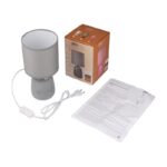 Светильник настольный JH2-02-gy E14 IP20 130х130х255мм керамика; ткань; PVC-пластик сер. JazzWay 5062320 — изображение 4