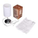 Светильник настольный JH3-01-wh E14 IP20 110х110х310мм метал.; ткань; PVC-пластик бел. JazzWay 5062344 — изображение 5