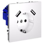 Розетка 1-м СП S70 16А с USB A+A с заземл. защ. шторки механизм бел. матов. Voltum VLS040402 — изображение 7