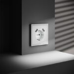 Розетка 1-м СП S70 16А с USB A+A с заземл. защ. шторки механизм бел. матов. Voltum VLS040402 — изображение 5