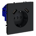 Розетка 1-м СП S70 16А с USB A+A с заземл. защ. шторки механизм графит Voltum VLS040407 — изображение 7