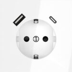 Розетка 1-м СП S70 16А с USB тип A+С механизм с заземл. защ. шторки бел. глянцевый Voltum VLS040501 — изображение 2