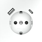 Розетка 1-м СП S70 16А с USB A+С с заземл. защ. шторки механизм бел. матов. Voltum VLS040502 — изображение 6