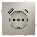 Розетка 1-м СП S70 16А с USB A+С с заземл. защ. шторки механизм кашемир Voltum VLS040503