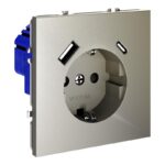 Розетка 1-м СП S70 16А с USB A+С с заземл. защ. шторки механизм шелк Voltum VLS040504 — изображение 6