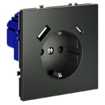 Розетка 1-м СП S70 16А с USB A+С с заземл. защ. шторки механизм титан Voltum VLS040506 — изображение 7