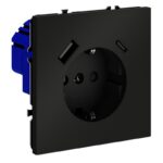 Розетка 1-м СП S70 16А с USB A+С с заземл. защ. шторки механизм черн. матов. Voltum VLS040508 — изображение 7