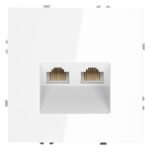Розетка компьютерная 2-м СП S70 RJ45 + RJ45 кат.6 механизм бел. глянцевый Voltum VLS060201