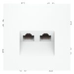 Розетка компьютерная 2-м СП S70 RJ45 + RJ45 кат.6 механизм бел. матов. Voltum VLS060202