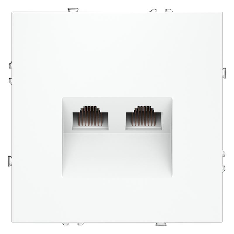1987282.jpg Розетка компьютерная 2-м СП S70 RJ45 + RJ45 кат.6 механизм бел. матов. Voltum VLS060202 — изображение 1