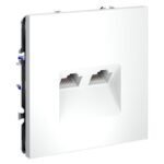 Розетка компьютерная 2-м СП S70 RJ45 + RJ45 кат.6 механизм бел. матов. Voltum VLS060202 — изображение 7