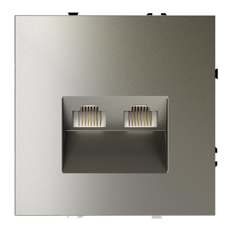 1987284.jpg Розетка компьютерная 2-м СП S70 RJ45 + RJ45 кат.6 механизм шелк Voltum VLS060204 — изображение 1