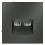 Розетка компьютерная 2-м СП S70 RJ45 + RJ45 кат.6 механизм титан Voltum VLS060206