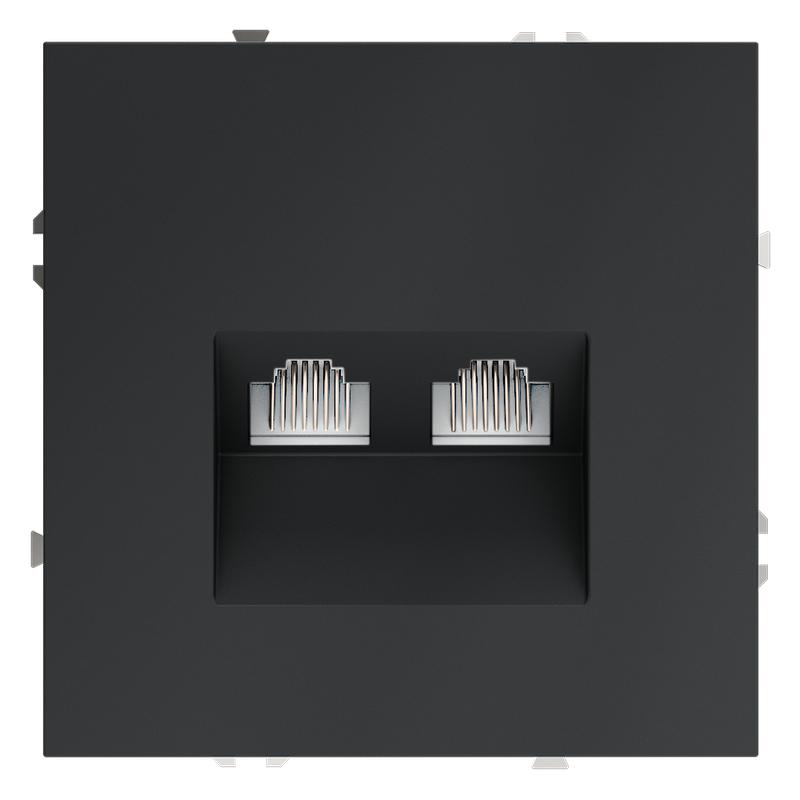 1987287.jpg Розетка компьютерная 2-м СП S70 RJ45 + RJ45 кат.6 механизм графит Voltum VLS060207 — изображение 1