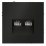 Розетка компьютерная 2-м СП S70 RJ45 + RJ45 кат.6 механизм черн. матов. Voltum VLS060208