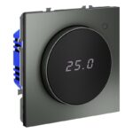 Терморегулятор электронный S70 с индикацией и датчиком для теплого пола механизм титан Voltum VLS070106 — изображение 2