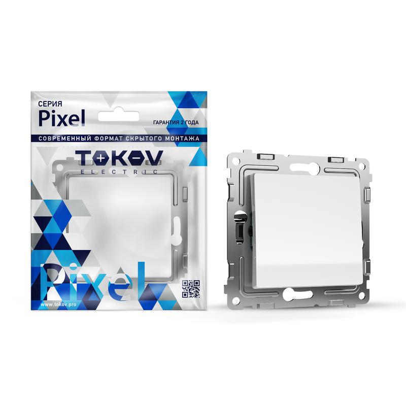 1993745.jpg Переключатель перекрестный 1-кл. СП Pixel IP20 механизм бел. TOKOV ELECTRIC TKE-PX-P1R-C01 — изображение 1