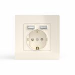 Розетка 1-м СП Pixel с заземл. с 2-мя заряд. устр. USB тип A+A механизм беж. TOKOV ELECTRIC TKE-PX-R1U2A-C02 — изображение 4
