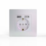 Розетка 1-м СП Pixel IP20 с заземл. с 2-мя заряд. устр. USB тип A+A механизм перламутр. TOKOV ELECTRIC TKE-PX-R1U2A-C04 — изображение 3