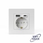 Розетка 1-м СП Pixel IP20 с заземл. с 2-мя заряд. устр. USB тип A+C механизм айс TOKOV ELECTRIC TKE-PX-R1U2AC-C34 — изображение 4