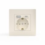 Розетка 1-м СП Pixel IP20 с заземл. с 2-мя заряд. устр. USB тип A+C механизм беж. TOKOV ELECTRIC TKE-PX-R1U2AC-C02 — изображение 2