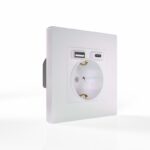 Розетка 1-м СП Pixel IP20 с заземл. с 2-мя заряд. устр. USB тип A+C механизм перламутр. TOKOV ELECTRIC TKE-PX-R1U2AC-C04 — изображение 4