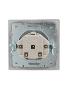 Розетка 1-м СП Mira 16А IP20 с заземл. защ. шторки со вставкой керамика сер. метал. LEZARD 701-1010-124 — изображение 4