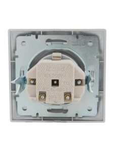 Розетка 1-м СП Mira 16А IP20 с заземл. с защ. крышкой со вставкой керамика сер. метал. LEZARD 701-1010-123 — изображение 4