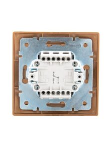 Переключатель проходной 1-кл. СП Mira 10А IP20 со вставкой зол. метал. LEZARD 701-1313-105 — изображение 2