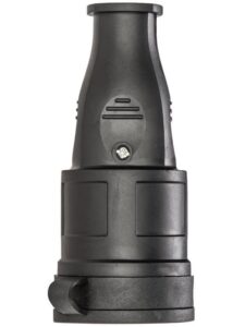 Розетка 16А IP44 прямая с заземл. каучук черн. КОСМОС RKsm-Z-IP(B)16A — изображение 2