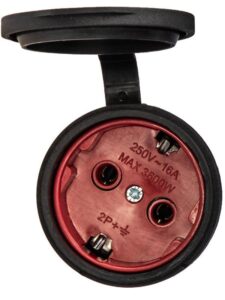 Розетка 16А IP44 прямая с заземл. каучук черн. КОСМОС RKsm-Z-IP(B)16A — изображение 4